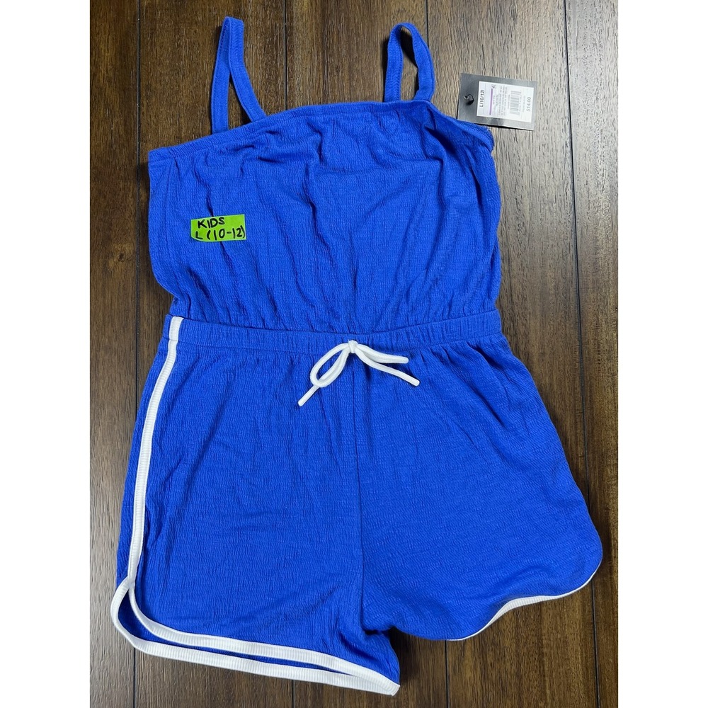 Art Class Junior Girls Royal Blue Textured Sleeveless Romper Size L 10-12 NWT